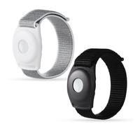NQEUEPN 2pcs Holders for Princess Cruise Medallion, Adjustable Bracelet for Princess Medallion with Magic Adhesive Strap Nylon Protective Watch Band Wristband Accessories for Men Women (Gray, Black)