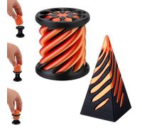 NQEUEPN 2pcs Impossible Pyramid Passthrough Sculpture, 3D Printed Spiral Cone and Cylinder Fidget Toy PLA Relief Fidget Toy for Stress Alleviation Relax