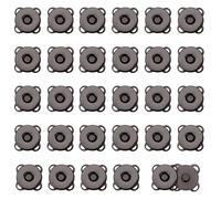 NQEUEPN 30 Sets 14mm Plum Blossom Magnetic Snap Fasteners, Snap Buttons for Purses Bags Clothes Handbags Leather DIY Craft (Dark Gray)