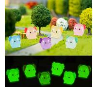 NQEUEPN 30pcs Luminous Mini Resin Squishy Axolotl, Glow in the Dark Mini Axolotl Figurines Miniature Axolotl Figurines Tiny Axolotl Figures Mini Resin Animals for Garden Landscape Crafts Cake Decor