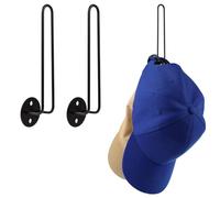 NQEUEPN 3pcs Hat Racks, Hat Organizer for Baseball Caps Metal Hat Holder Hat Storage Hat Hanger Organizer Hat Hooks Wall Mount for Closet Doors Rooms (Black)