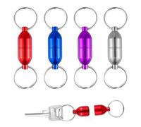 NQEUEPN 4 Pack Quick Release Magnetic Keychain, Strong Key Holder Connector With Quick Detachable Ring for Purse Women Men (4 Colors)