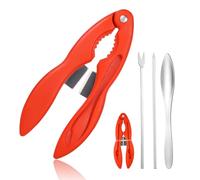 NQEUEPN 4pcs Crab Crackers and Tools, Multifunctional Lobster Crackers Helpful 3 in 1 Crab Leg Crackers Strong Seafood Crackers and Tools Lobster Legs Utensils Picks Crab Claw Crackers for Crab Legs