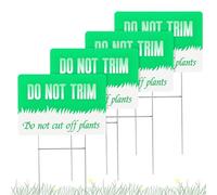 NQEUEPN 4pcs Do Not Mow Grass Signs, 10 x 7 Inch Lawn Signs with Metal Stakes, Weatherproof Garden Markers