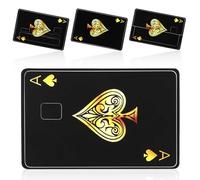 NQEUEPN 4pcs Poker Style Credit Card Stickers, Slim Debit Card Skin Waterproof Playing Ace Card Decal Self-Adhesive Bank Card Cover for Transportation and Key Card