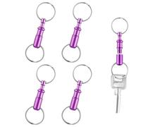 NQEUEPN 4pcs Quick Release Keychains, Aluminum Quick Disconnect Keyrings Pull Apart Keychain Detachable Key Chain for Men Women DIY Crafts Accessories (Purple)
