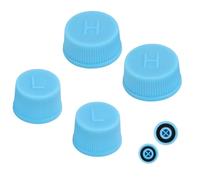NQEUEPN 4pcs Universal Fit AC Valve Cap Set, Blue, Plastic & Silicone, Compatible with Passenger Car, Truck, SUV