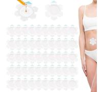 NQEUEPN 50pcs Castor Oil Belly Button Wrap, Self-Adhesive Disposable Organic Castor Pack Wrap Pads for Belly Button Spunlace Cloth Highly Absorbent Compress Patches (Oil Not Included)