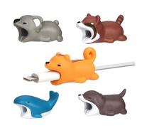 NQEUEPN 5pcs Cable Protector Animals Bite, Cute Charging Cord Savers Squirrel Otter, Red Panda, Blue Whale, Koala Data Cable Protector Cover for Most Cellphones and iPad Chargers