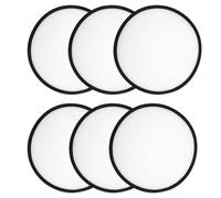 NQEUEPN 6 pcs Foldable Fan with Storage Bag, White Sublimation Fan Blank Polyester Black Edge Round Folding Flying Disc Handheld Hand Fan Set for Wedding Party Gift Outdoor Beach Event Christmas