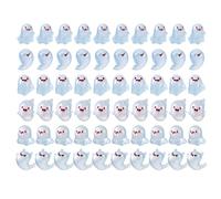 NQEUEPN 60pcs Halloween Miniature Ghost, 6 Styles Resin Luminous Glowing Cute Mini Figures Figurines Statue Ornaments for Garden Dollhouse Decoration Crafts