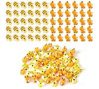 NQEUEPN 60pcs Resin Bees, Tiny Resin Bees Figures for Crafts Mini Bee Figurines Cute Miniature Bee Decorations for Baby Shower Garden Miniature Moss Landscape DIY Home Animals Decor (2 Styles)