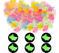 NQEUEPN 64pcs Luminous Mini Dinosaur, Mini Resin Dinosaurs Glow in The Dark Tiny Dinosaur Toys Small Resin Animal Figurines Miniature for Garden Micro Landscape Craft Dollhouse Home Decoration