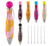 NQEUEPN 6pcs Big Fat Pens, Ergonomic Fat Heavy Weighted Pens for Tremors Hand with 6 Refills Cute Short Fat Pens Wide Grip Pens Writing for the Old Gift (6 Colors)