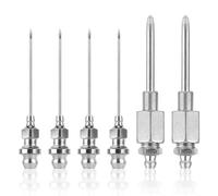 NQEUEPN 6pcs Grease Needle Nozzle Kit, Steel Grease Needle Dispenser Grease Injector Needle Grease Fitting Tool for Grease Injection, Applicable in Narrow Space & Deep Hole Metal