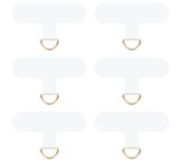 NQEUEPN 6pcs Phone Lanyard Patch Pad, 2.4x1.38x0.16in Short Cell Phone Lanyard Tab Phone Tether Tab Multifunctional Patch Compatible with Most Smartphones(Transparent, Gold)