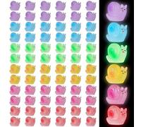 NQEUEPN 90pcs Luminous Mini Resin Snail, 6 Colors Miniature Figurines Snail Glow in The Dark Small Snail Figures Tiny Snail Statue Ornament for Craft Garden Landscape Home Decoration Cake Accessories