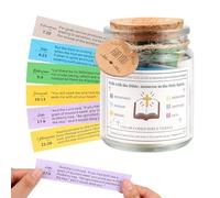 NQEUEPN Bible Verse Jar, Clear Scripture Jar for Emotions and Feelings Color-Coded Prayer Jar with 90 Colorful Bible Cards Uplifting Religious Graduation Gift for Women Men