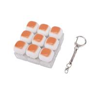 NQEUEPN Bread Shape Keyboard Finger Toy, 9-in-1 Clicker Keychain