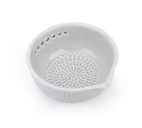 NQEUEPN Ceramic Garlic Grater, Ginger Grater Bowl with Herb Stripper