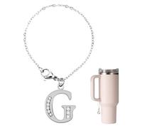 NQEUEPN Charm for Stanley Cup, Rhinestones Alphabet Pendant Personalized Name ID Handle Charm for Stanley Accessories (Letter G)