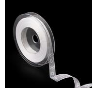 NQEUEPN Christmas Ribbon, 22yd x 0.4 Inch Snowflake Ribbon Merry Christmas Satin Ribbon Wired Ribbon for Crafts Making Gift Wrapping Xmas Decor(White)