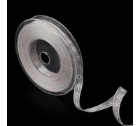 NQEUEPN Christmas Ribbon, 22yd x 0.4 Inch Snowflake Ribbon Merry Christmas Satin Ribbon Wired Ribbon for Crafts Making Gift Wrapping Xmas Decor(Gray)