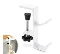 NQEUEPN Desk Handbag Hanger, Mental Mount Bag Holder Hook Clamp Adjustable Desk Bag Clamp Desk Hook Backpack Holder Saving Space Reducing Clutter for Desk Table Under Cabinet(White)