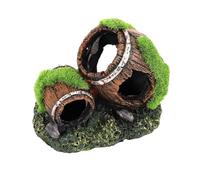NQEUEPN Fish Tank Broken Barrel Decoration, Dual-Barrel Resin Fish Tank Accessories Aquarium Decor Aquarium Hideout Shelter Hideaway for Betta Fish Tank Landscape for Small Animals to Play Hide Rest