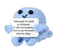 NQEUEPN Funny Positive Crochet Octopus Doll, 2.36 Inch Cute Knitted Positive Octopus Doll with Encouragement Card Creative Support Potato Emotional Doll for Holiday Party Decoration Encouraging Gift