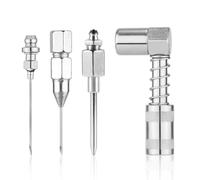 NQEUEPN Grease Gun Accessory Kit, 4pcs 90°Grease Coupler Nozzle High Pressure Coupler Release Grease Fitting Needle Dispenser Injection Needle