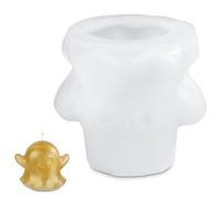 NQEUEPN Halloween Candle Stencil, 3D Ghost Shape Molds Silicone Ghost Candle Mould for Soap Candy Chocolate Halloween Resin Stencil for DIY Crafts Haunted House Wedding Party Decor