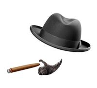 NQEUEPN Hat and Cigar Window Decal, Funny the Driving Crooner Decals for Fedora and Cigar Window Decal Funny Car Sticker for Car Truck Driver Women Men (Beard, Black)
