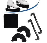 NQEUEPN Ice Skate Guards & Soakers & Towel Kit, Hard Skate Guards Protector and Soft Skate Blade Covers Hockey Skates Figure Skates Accessories for Men Women (Black)