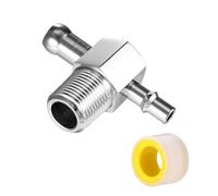 NQEUEPN Intake Manifold Vacuum Tee Fitting with PTFE Sealing Tape | Aluminum Alloy, for Intake Manifolds with 3/8" NPT to 3/8" & 1/4" Hose Fittings, for SBC BBC C/K-Series Fleetwood F-250 F-350