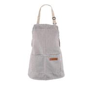 NQEUEPN Kids Apron, Polyester Cotton Kids Cooking Apron with 2 Pockets Striped Children's Apron Adjustable Kids Aprons for Painting Children Chef Apron for Boys And Girls (Gray)