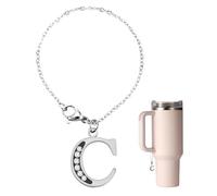 NQEUEPN Letter Charm for Stanley Cup, Rhinestones Alphabet Pendant Personalized Name ID Alphabet Handle Charm Letter Pendant for Stanley Accessories (Letter C)