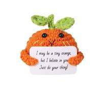 NQEUEPN Mini Funny Positive Orange, Creative Emotional Crochet Orange Cute Wool Positive Knitted Fruit Knitted Support Potato Gifts for Friends Birthday Encouragement Party Decor