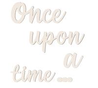NQEUEPN Once Upon a Time Sign for Nursery, Wooden Once Upon a Time Wall Decor Nursery Sign Wood Word Wall Decor Plaque for Reading Library Corner Nook Kids Room Bookshelf Home Décor DIY Decoration