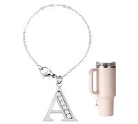 NQEUEPN Stanley Cup Charm, Rhinestone Alphabet Pendant Personalized Name ID Pendant for Accessories (Letter A)