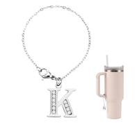 NQEUEPN Stanley Cup Letter Charm, Rhinestone Pendant Personalized Name ID Alphabet Handle Charm for Accessories (Letter K)