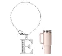 NQEUEPN Stanley Cup Letter Charm, Rhinestone Pendant Personalized Name ID Alphabet Handle Charm for Accessories (E)