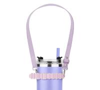 NQEUEPN Water Bottle Strap, Silicone & Polyester, Purple, Cup Holder, Adjustable Sling, Easy Carry, Fits Most 8-40oz Cups, Including Stanley