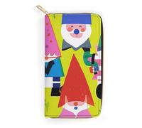 NQHJT Womens Wallet Colorful Gnomes Leather Wallet for Women Multi-Pocket Long Wallet Ultra Slim Thin Wallet with Zipper Pocket for Work Shopping, style, 19.7x10.5cm
