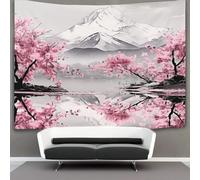 NQHXLRUDC 3D Japanese Cherry Printed Wall Blanket Home Decoration Bedding Poster Wall Art Tapestry Wall Hanging Tapestry Soft Polyester for Kids Boys Girls Bedroom Living Room 70cmx100cm