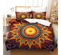 NQHXLRUDC 3D Printed Mandala Duvet Cover Bedding Set 3pcs,Soft Microfiber Quilt Cover with Pillowcases And Zipper Closure,for Adults And Teens King（220x240cm）