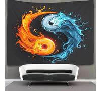 NQHXLRUDC 3D Yin And Yang Print Wall Blanket Home Decoration Bedding Poster Wall Art Tapestry Wall Hanging Tapestry Soft Polyester for Bedroom Living Room Dorm Home Decorations 130cmx150cm