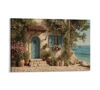 NQHXLRUDC Beach House Canvas Wall Art Picture Print Cultural Landscape Eclectic Wall Decor Cultural Landscape Artwork Natural for Home Decorations 12x18inch(30x45cm)
