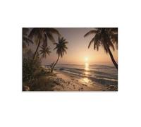 NQHXLRUDC Beach Sunset Canvas Wall Art Giclee Canvas Cultural Landscape Giclee Cultural Landscape Artwork Natural for Bedroom Home Office Decorations 20x30inch(50x75cm)