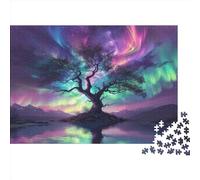 NQHXLRUDC Northern Lights 1000pcs Jigsaw Puzzle, 75x50cm, Cardboard, Intermediate, 1000 Pieces, 1 Set, 1000 Items, 1000 Content, 1 Gram, 12-99 Years, Tabletop, Scenic